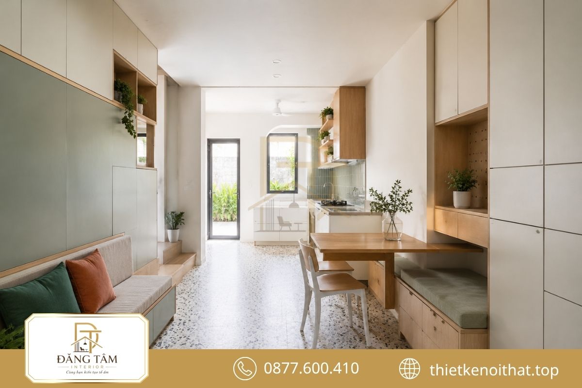 Nội thất thông minh giải phóng diện tích cho nhà ống nhỏ hẹp