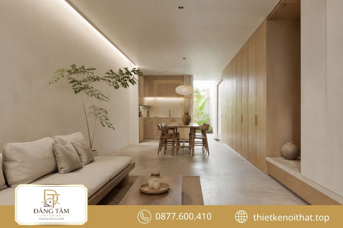 Không gian tối giản giữ vẻ thoáng gọn và cảm giác thư thái