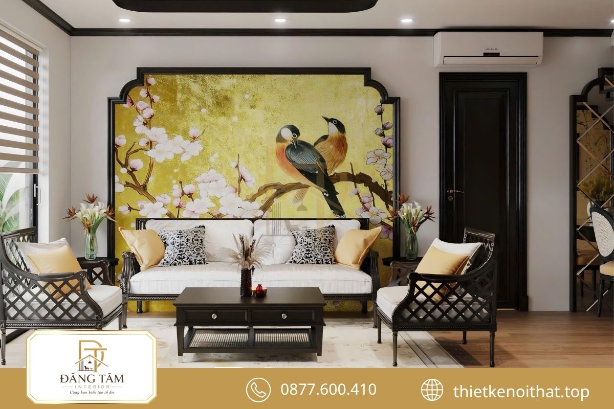 Mẫu căn hộ 2 phòng ngủ Indochine sang trọng, đậm nét Á Đông 