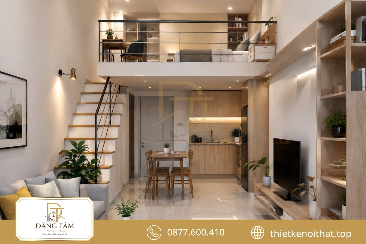 Mẫu cải tạo nhà cấp 4 50m2 có gác lửng tăng thêm công năng 