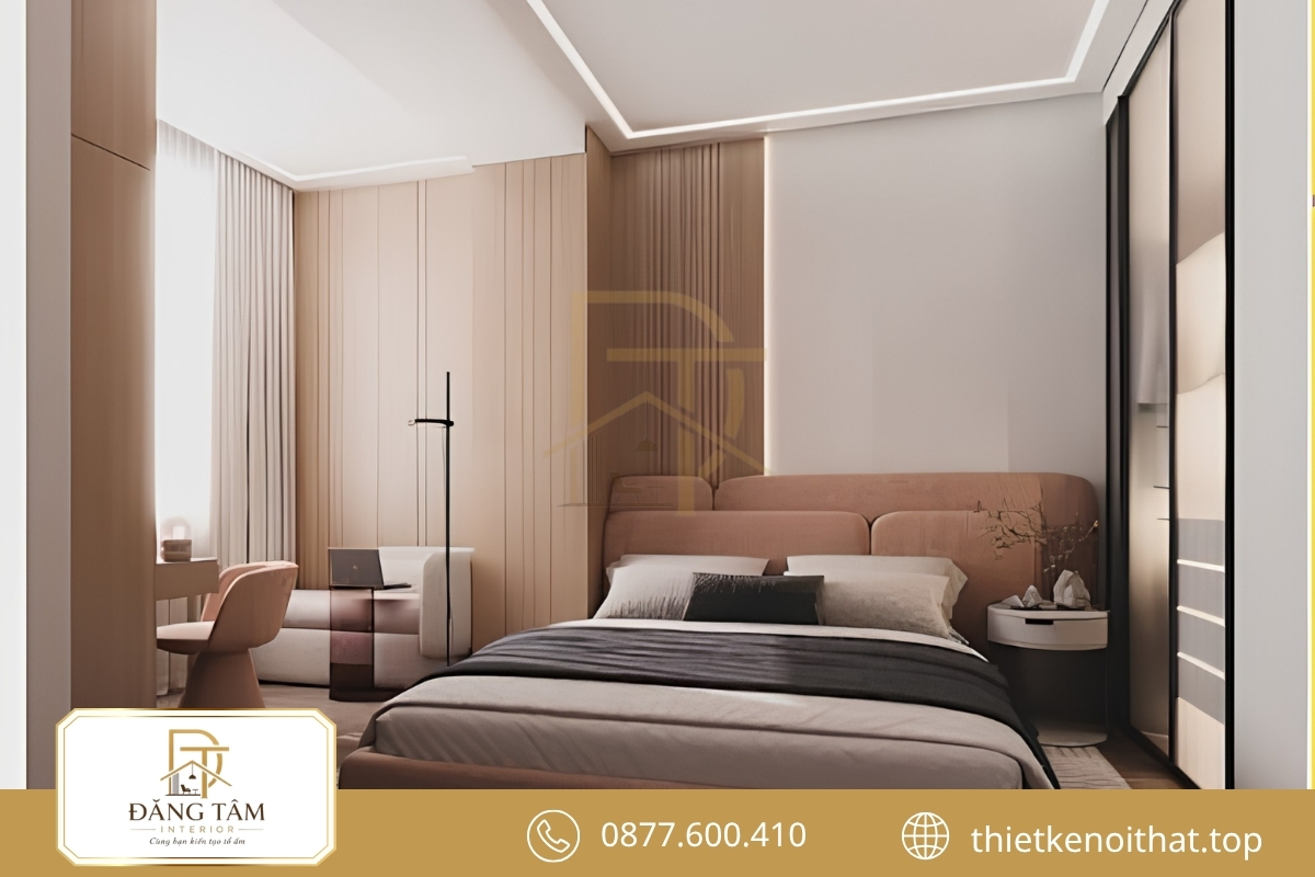 Bố cục tối giản giúp phòng ngủ nhà phố 13m2 giữ vẻ thông thoáng