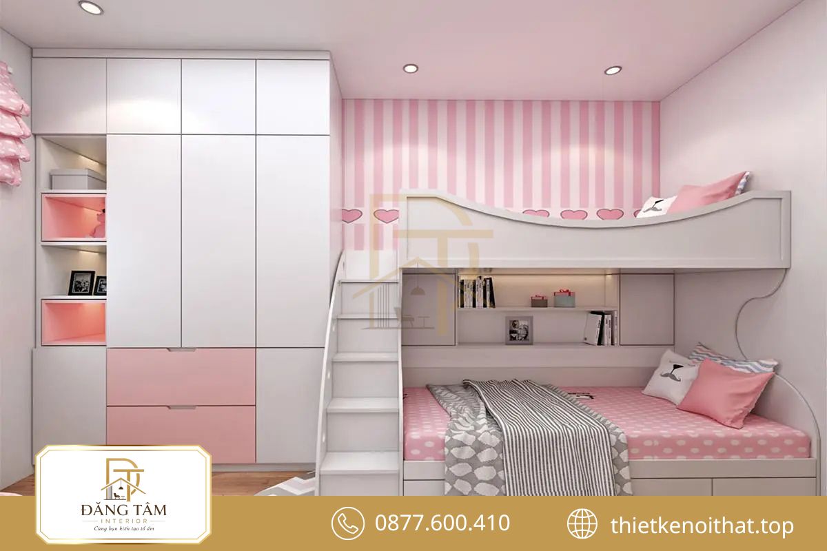 Giường tích hợp tối ưu diện tích và mở rộng khoảng vui chơi cho bé