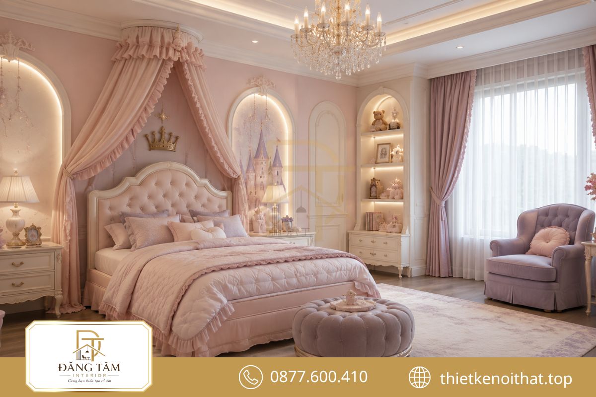 Chi tiết vòm cong và ánh sáng mềm gợi lên thế giới cổ tích