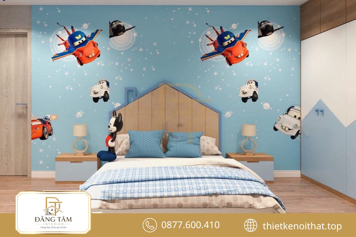 Bố cục rõ ràng hỗ trợ bé học tập và quản lý đồ dùng