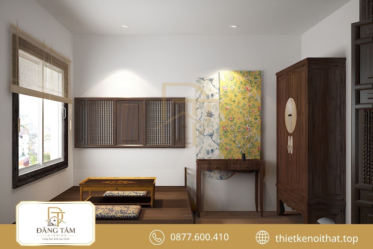 Mẫu thiết kế chung cư 3 phòng ngủ Indochine sang trọng, hoài cổ 