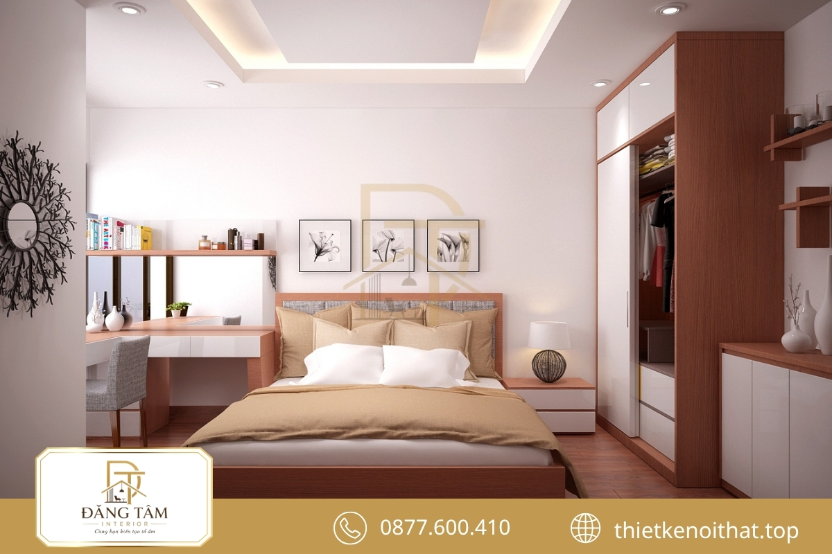 Khu ngủ và bàn học phân chia rõ ràng cho trẻ sử dụng thuận tiện 
