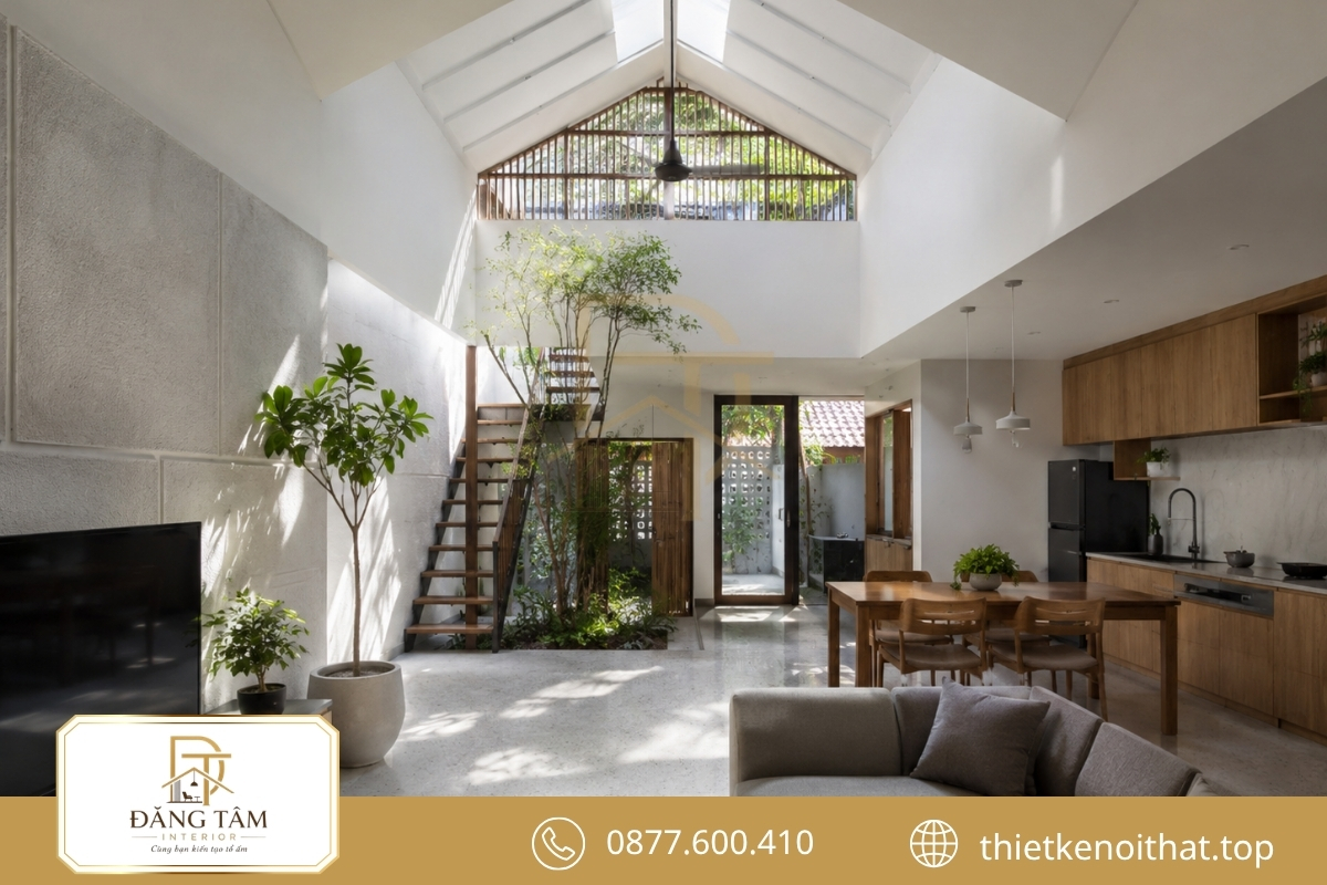 Cải tạo nhà cấp 4 50m2 nâng mái tăng sáng và thông thoáng 