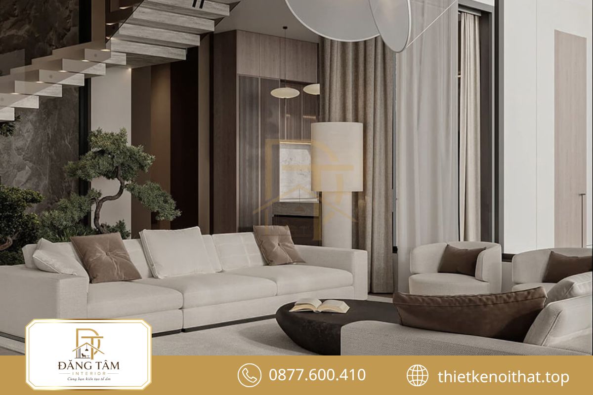 Ngôn ngữ thiết kế thống nhất giúp toàn bộ biệt thự giữ vẻ hài hòa và chỉn chu