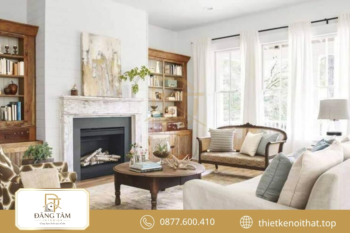 Gỗ tự nhiên tạo chiều sâu mộc mạc và giữ trọn phong cách nội thất đồng quê