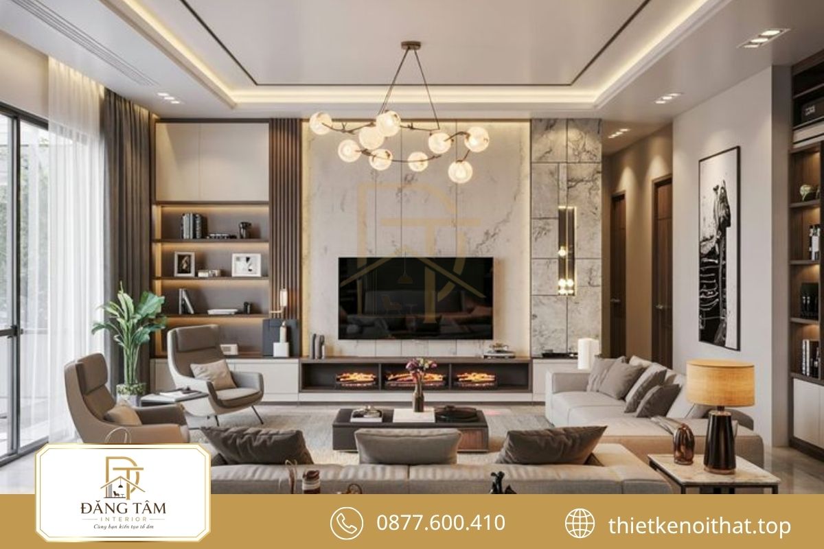 Nội thất nhà ống 1 tầng đẹp theo phong cách hiện đại 
