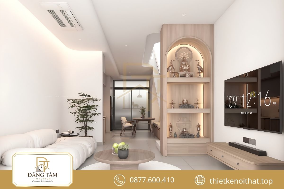 Nội thất nhà ống 3 tầng Japandi cân bằng tối giản và tinh tế 