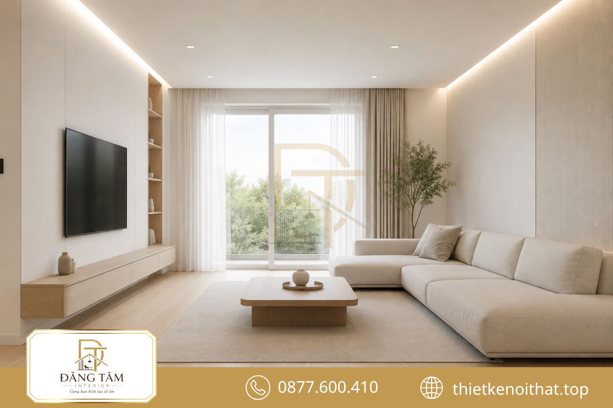 Phong cách Minimalism giữ phòng khách 20m2 rộng thoáng và giàu tính thư giãn