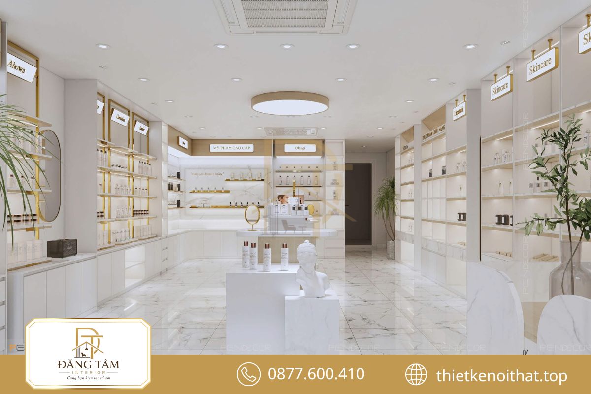 Màu sắc đồng bộ giúp không gian thể hiện rõ cá tính của thương hiệu