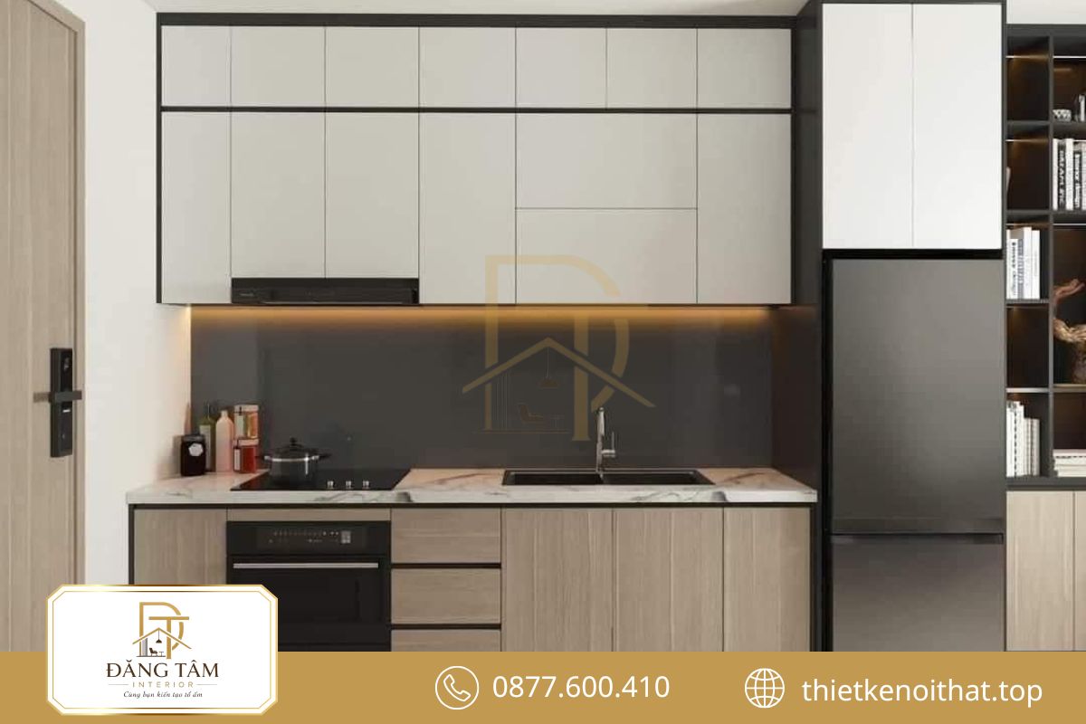 Thiết kế nội thất nhà phố nhỏ với nhà bếp tiện nghi