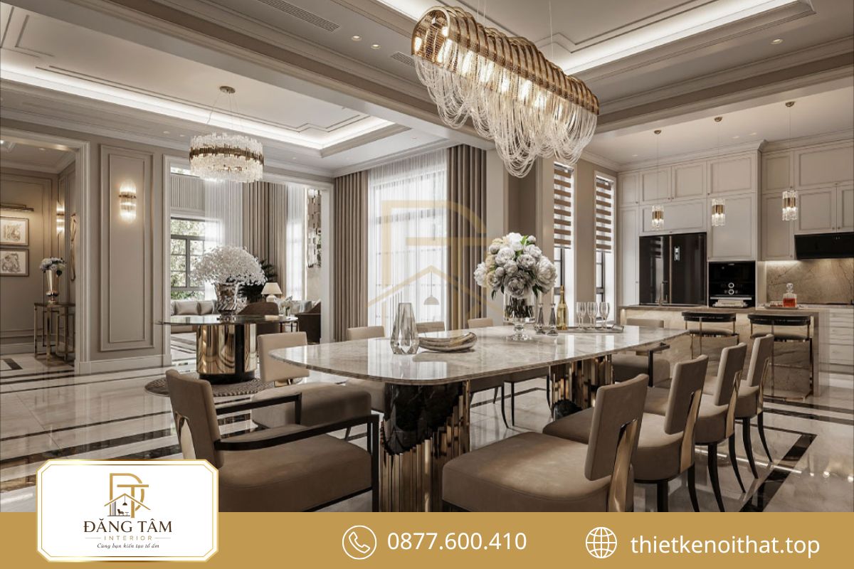 Chi tiết tiết chế giúp không gian Tân cổ điển giữ vẻ thanh lịch