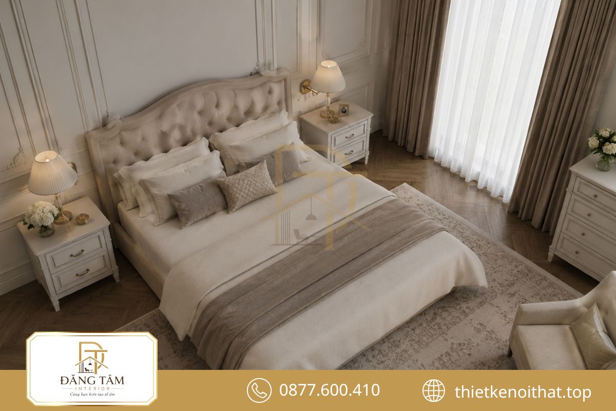 Tân cổ điển tiết chế giữ nét thanh lịch mà không làm phòng nặng