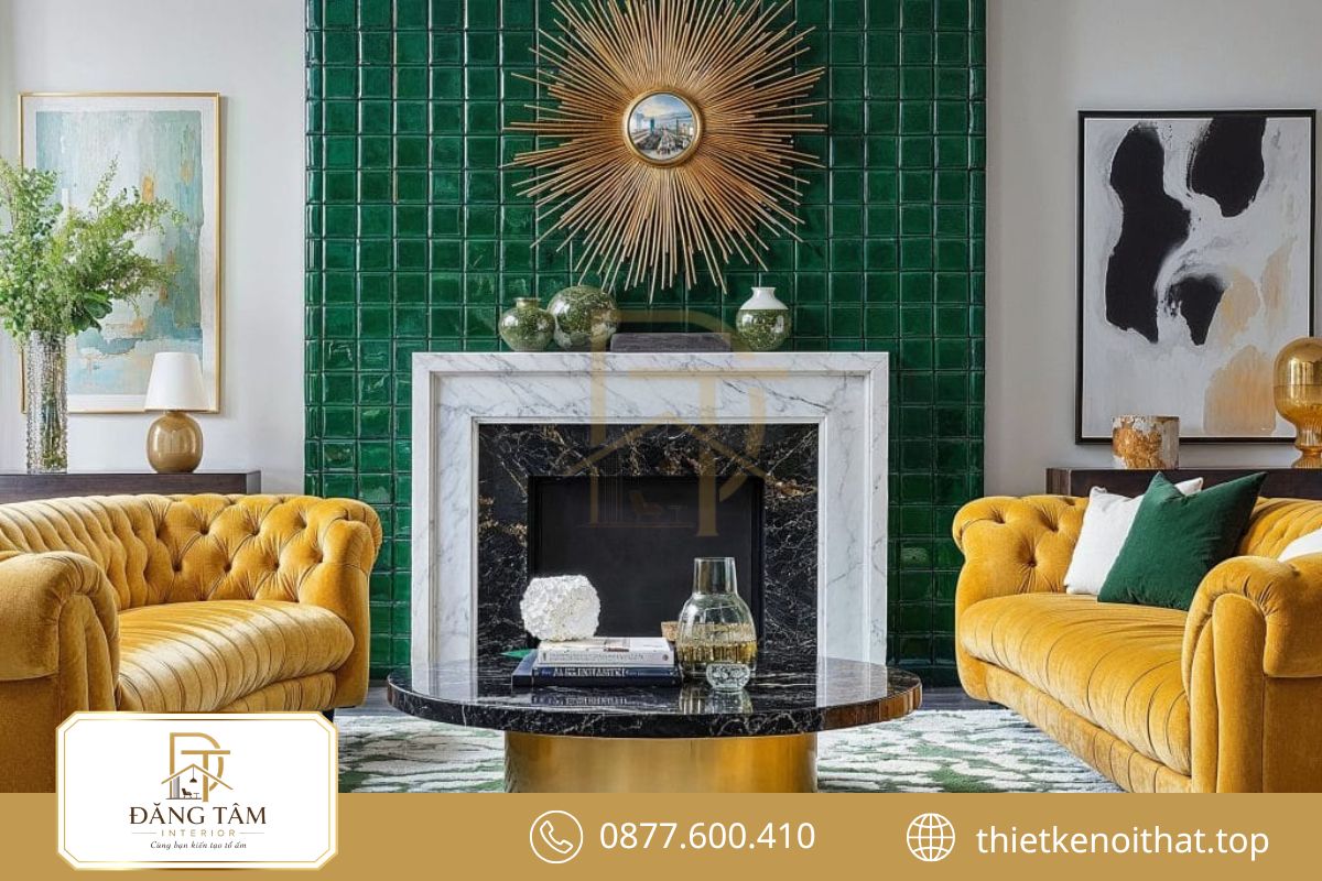 Phong cách thiết kế nội thất Art Deco nổi bật với hình khối và ánh kim