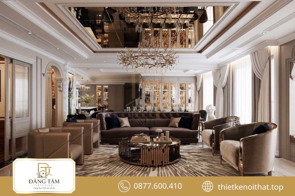Cổ điển nổi bật với bố cục đối xứng, chi tiết tinh xảo và vật liệu cao cấp