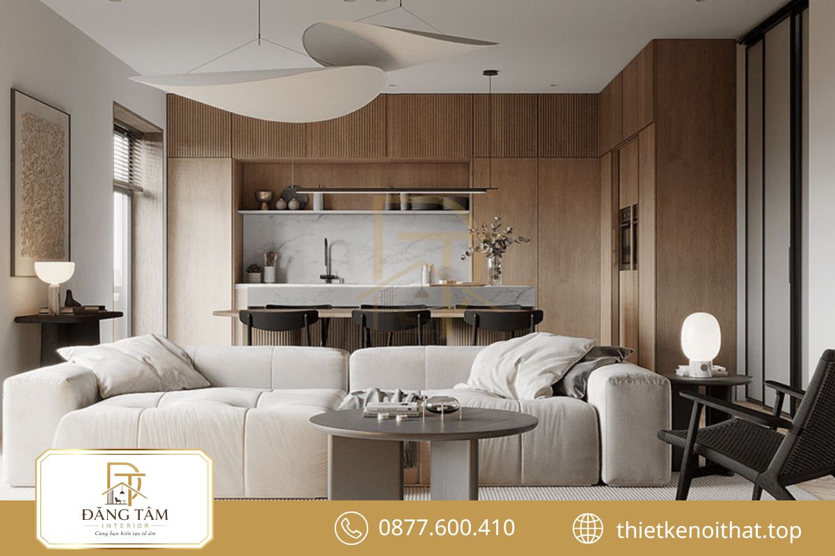 Phong cách thiết kế nội thất Modern mang không gian gọn gàng với vật liệu hiện đại