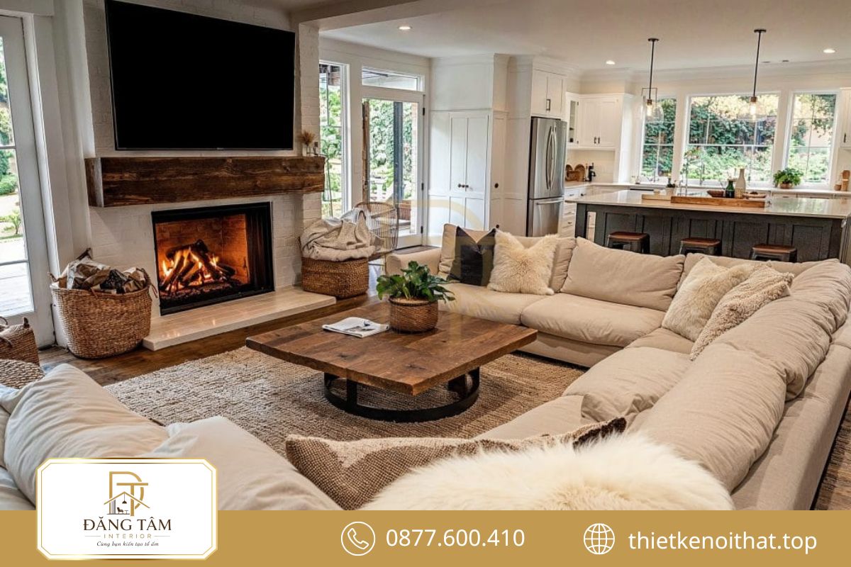 Modern Farmhouse dung hòa nét đồng quê ấm áp với bố cục hiện đại