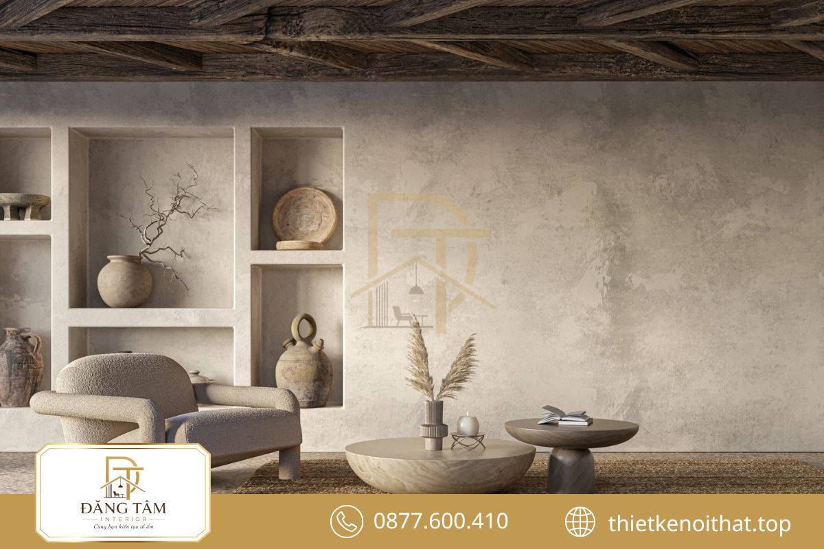 Phong cách thiết kế nội thất Wabi Sabi nổi bật với vẻ mộc mạc và tự nhiên