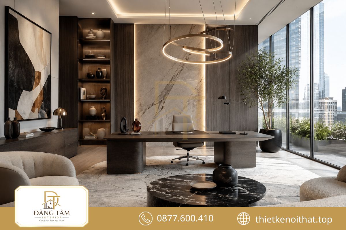 Thiết kế phòng giám đốc Contemporary thể hiện tinh thần sáng tạo hiện đại