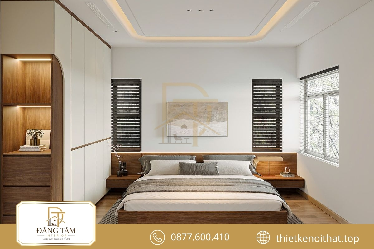 Phòng master trong cải tạo căn hộ chung cư 3 phòng ngủ giữ nét riêng tư