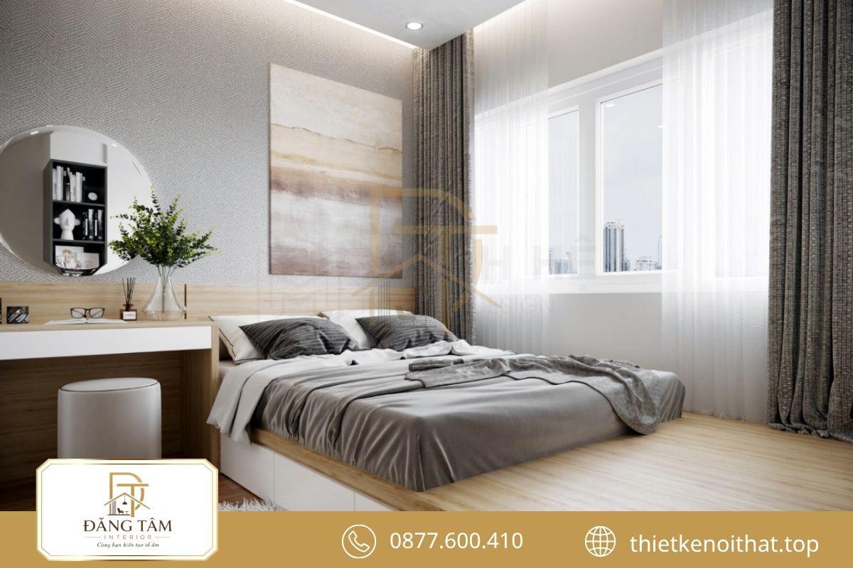 Bàn trang điểm tích hợp tạo góc sử dụng tiện nghi mà không chiếm chỗ