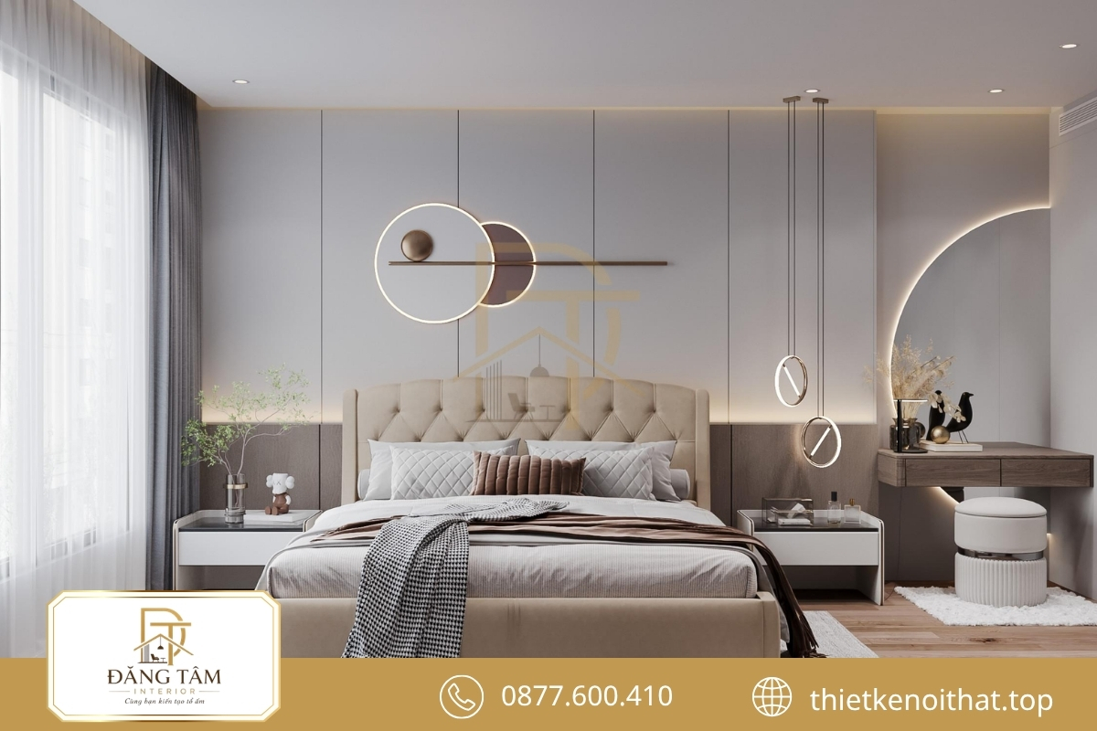 Phong cách hiện đại tạo tổng thể gọn gàng với đường nét nội thất liền mạch
