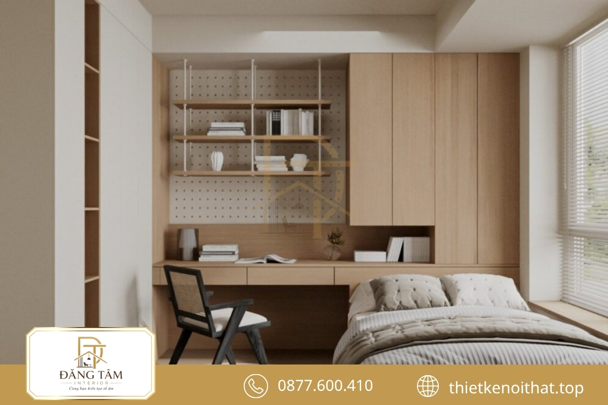 Japandi kết hợp gỗ sáng và gam trung tính tạo cảm giác thư giãn