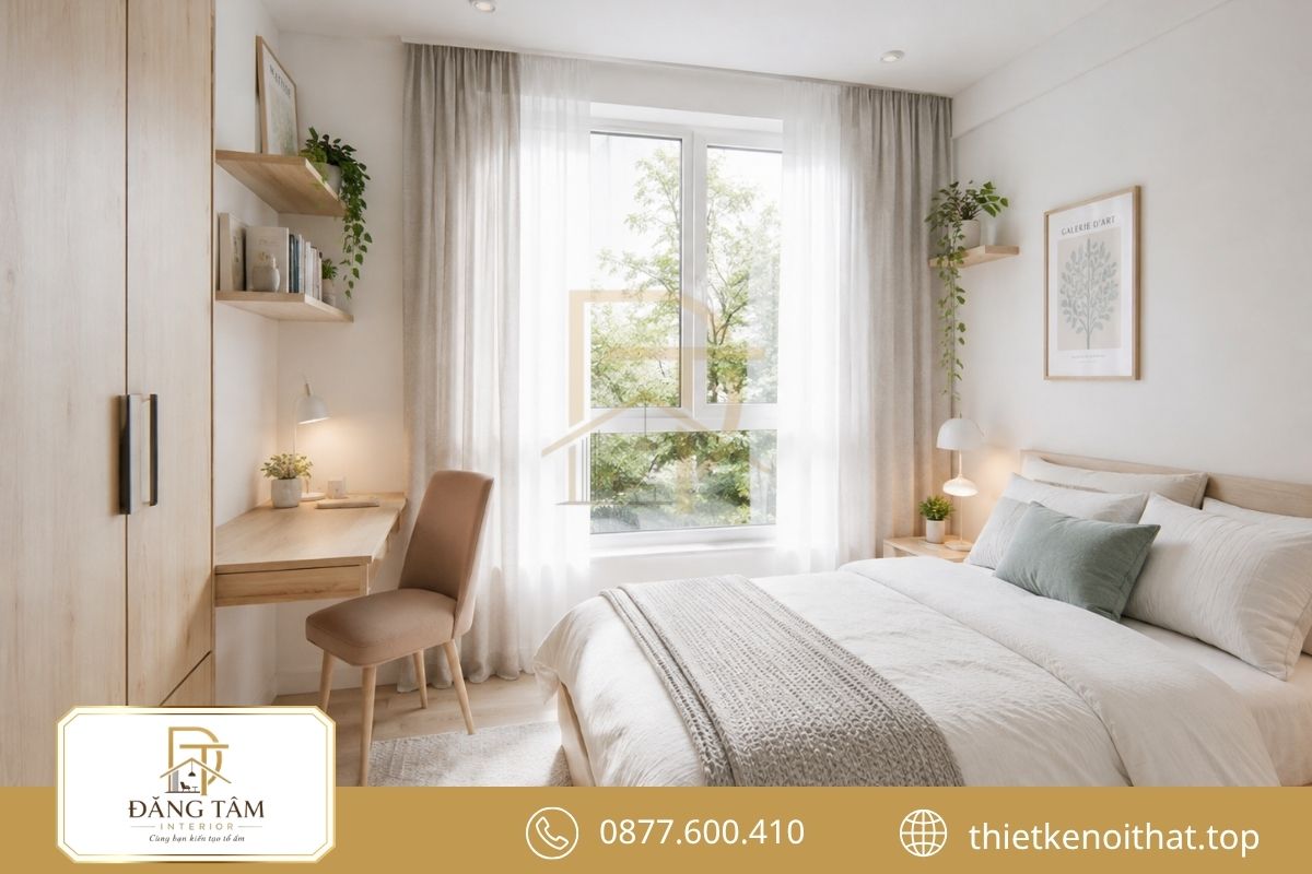 Ánh sáng tự nhiên giúp phòng Scandinavian trông rộng rãi và nhẹ nhàng