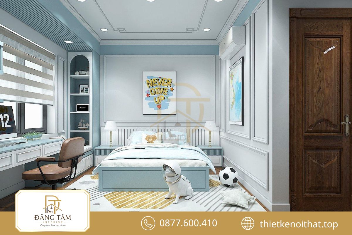 Xanh pastel giúp phòng ngủ duy trì cảm giác thư giãn và dễ chịu
