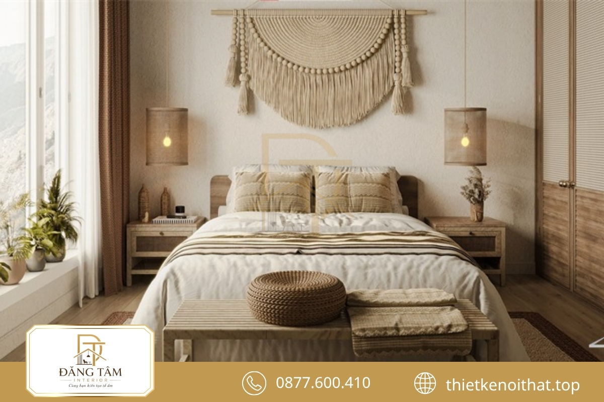 Phong cách nội thất Bohemian mang đến phòng ngủ ấm áp, thư thái và giàu cá tính