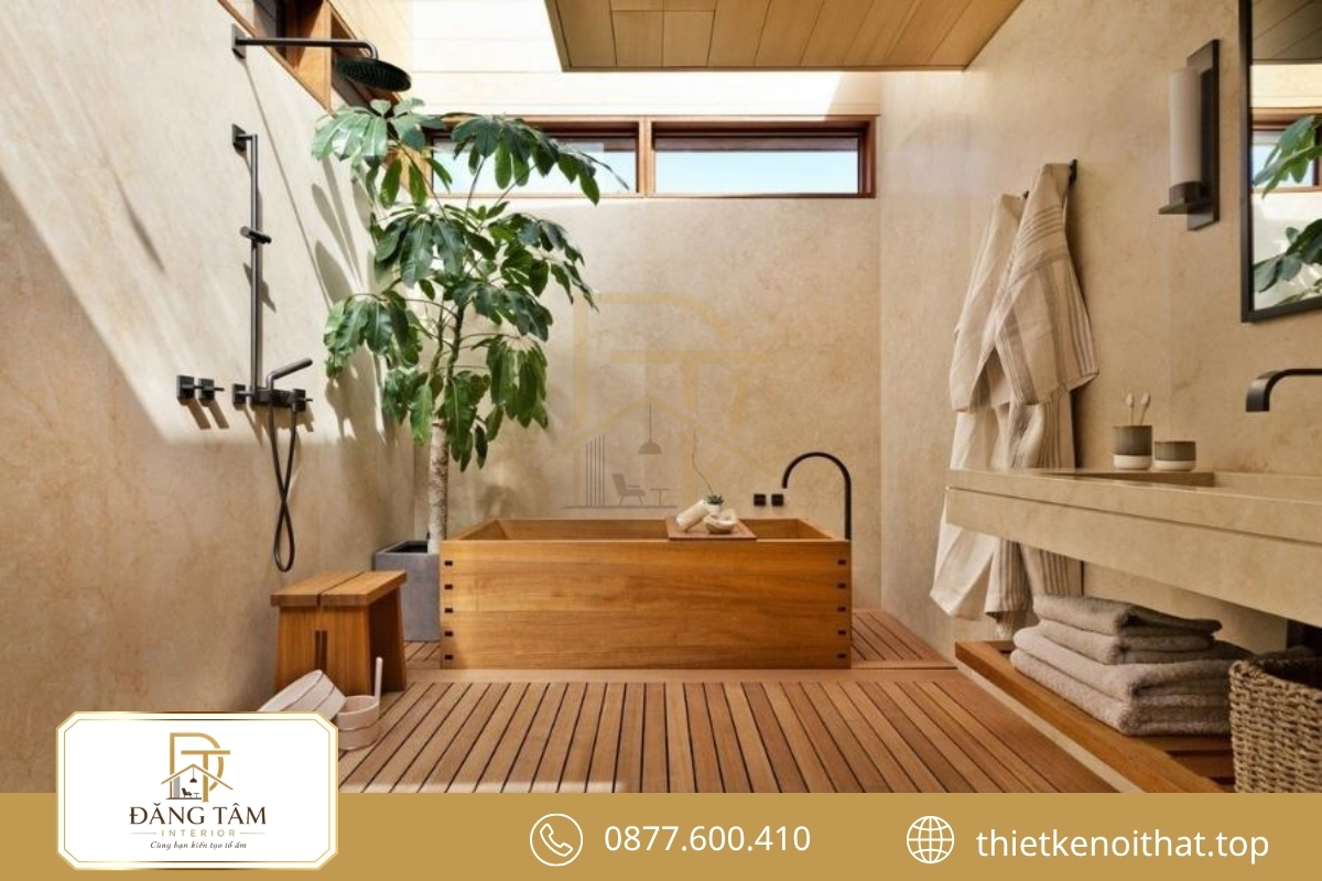 Phong cách nội thất đồng quê tạo phòng tắm nhẹ nhàng, sạch và thư thái