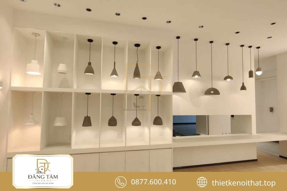 Quy trình thiết kế showroom đèn trang trí đồng bộ từ ý tưởng đến hoàn thiện