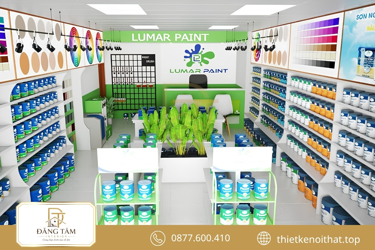 Cây xanh kết hợp vật liệu mộc tạo showroom gần gũi và nhiều chiều sâu