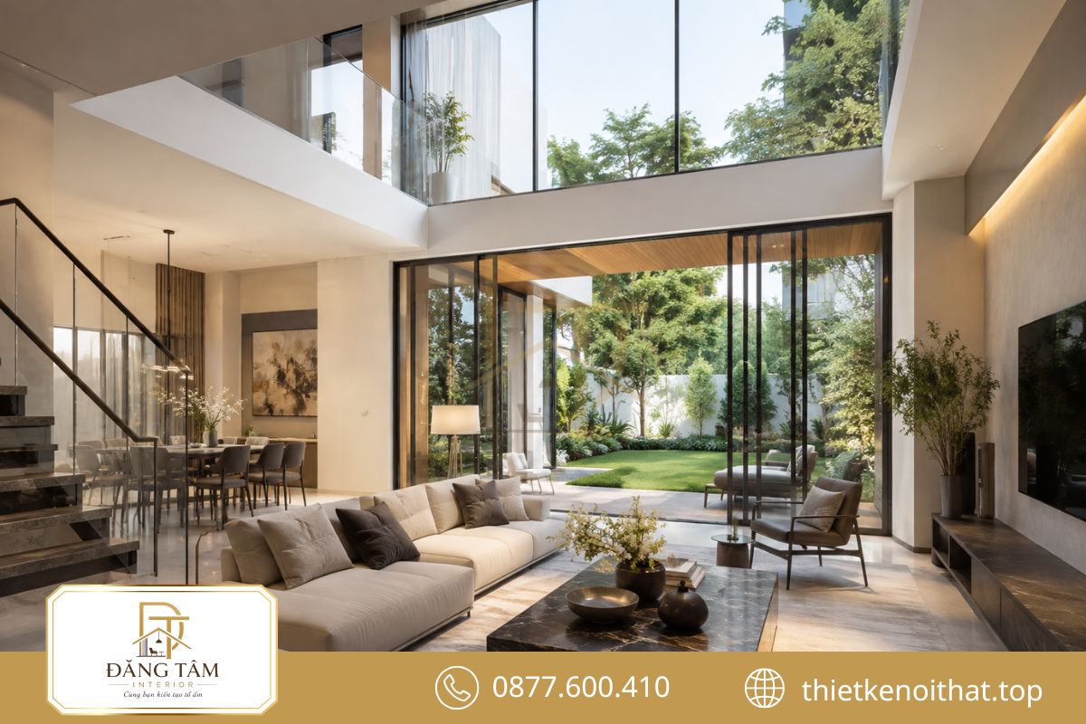 Cửa kính mở rộng tầm nhìn và tăng ánh sáng tự nhiên