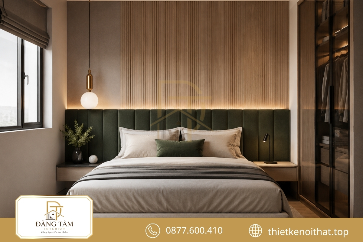 Chi tiết vừa đủ tạo điểm nhấn tinh tế cho không gian phòng ngủ 13m2