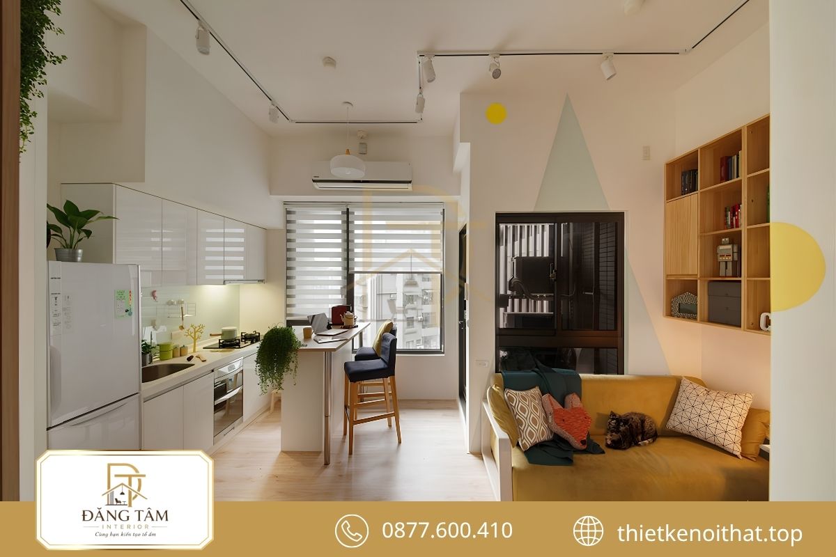 Thiết kế căn hộ 1 phòng ngủ 45–50m2 linh hoạt và rộng thoáng 