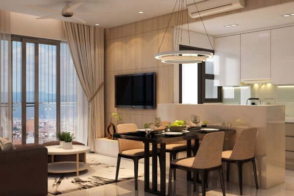 Thiết kế nội thất căn hộ chung cư 1 phòng ngủ