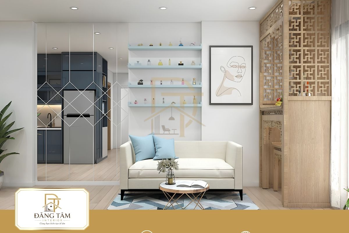 Thiết kế căn hộ 2 phòng ngủ 50m2 gọn gàng, tối ưu diện tích 