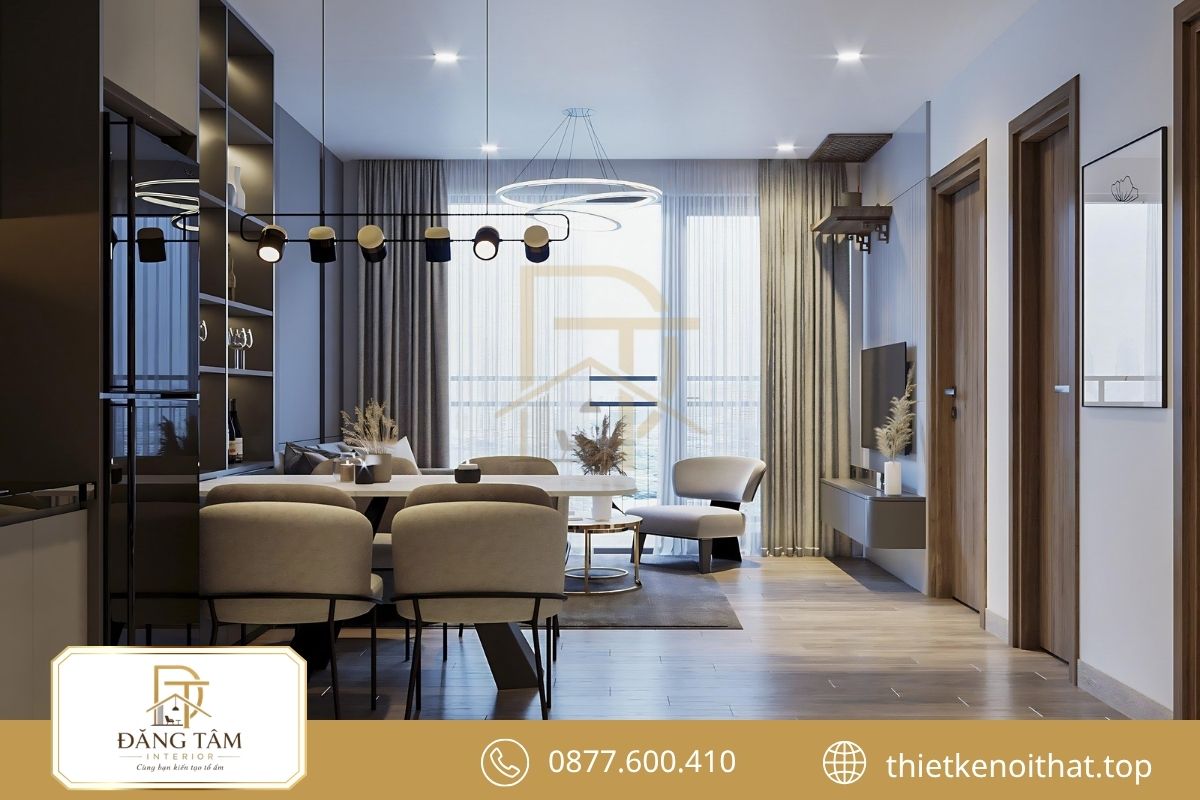 Thiết kế căn hộ 2 phòng ngủ 70m2 rộng rãi, hiện đại 