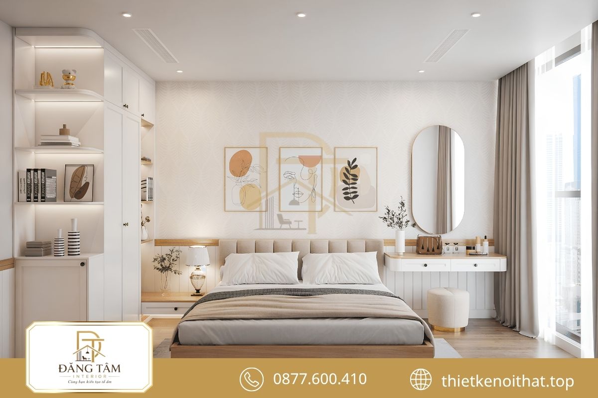 Thiết kế căn hộ 3 phòng ngủ kết hợp phòng thay đồ tiện nghi 