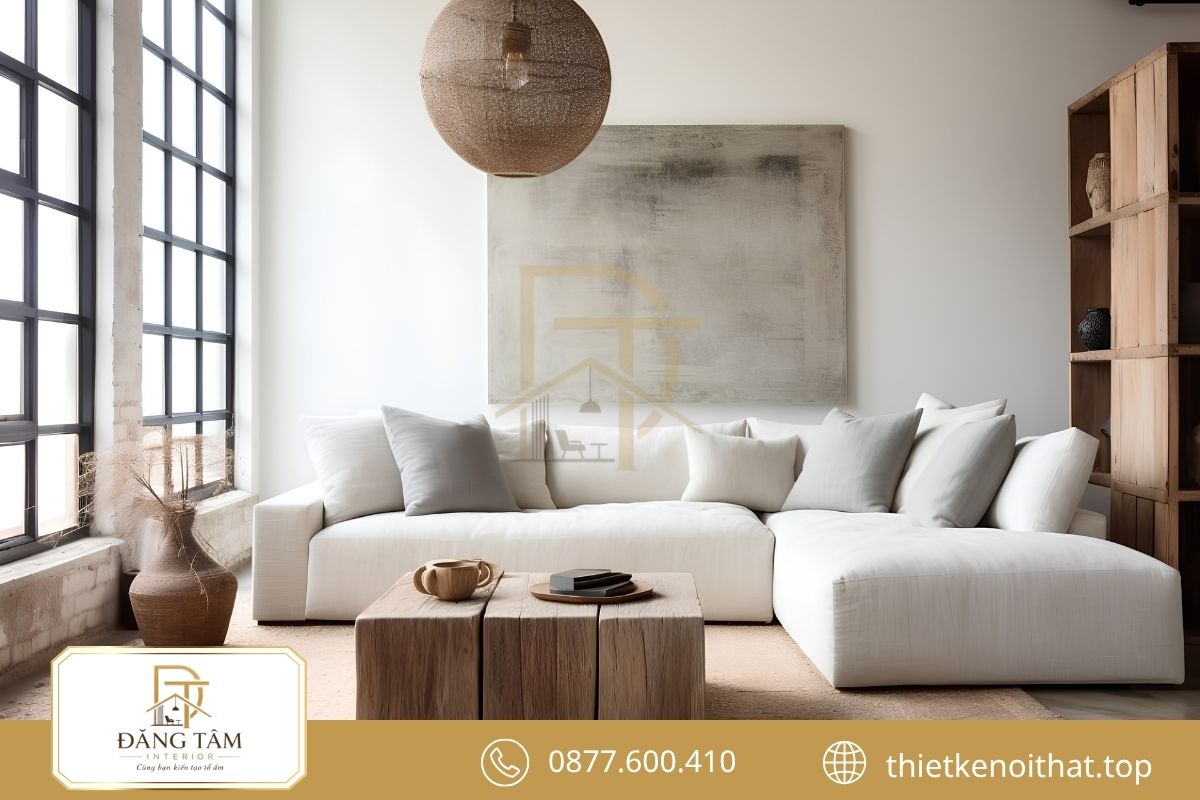 Thiết kế căn hộ chung cư 3 phòng ngủ Wabi Sabi mộc mạc 