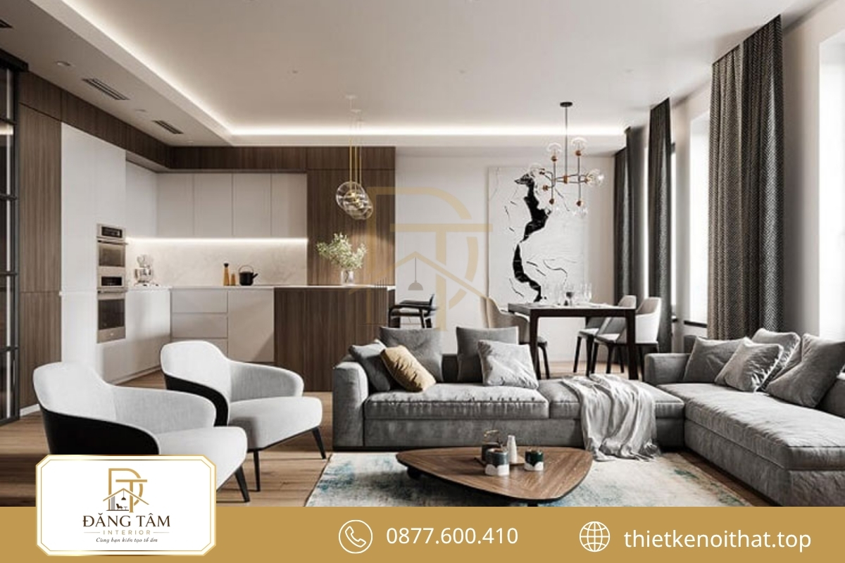Căn hộ phong cách nội thất hiện đại tối ưu diện tích và sự thông thoáng 