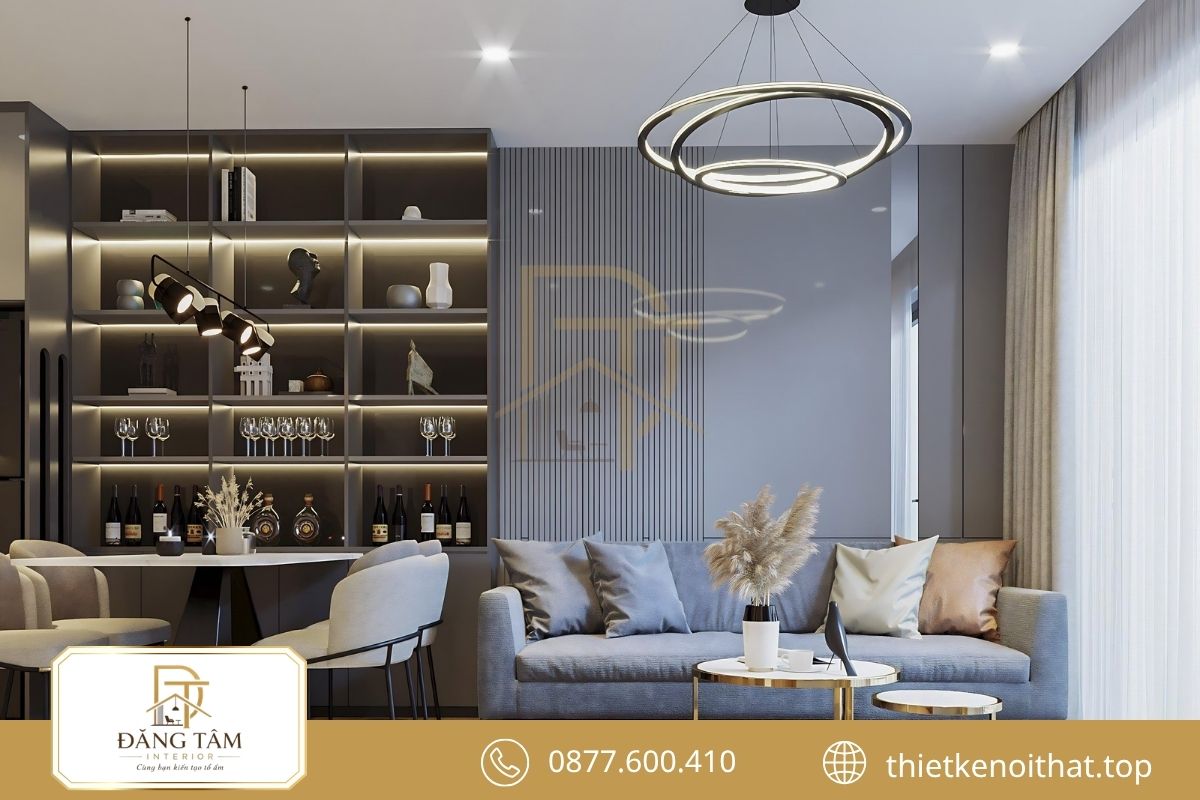 Thiết kế chung cư 2 phòng ngủ 65m2 tiện nghi, bố trí khoa học 