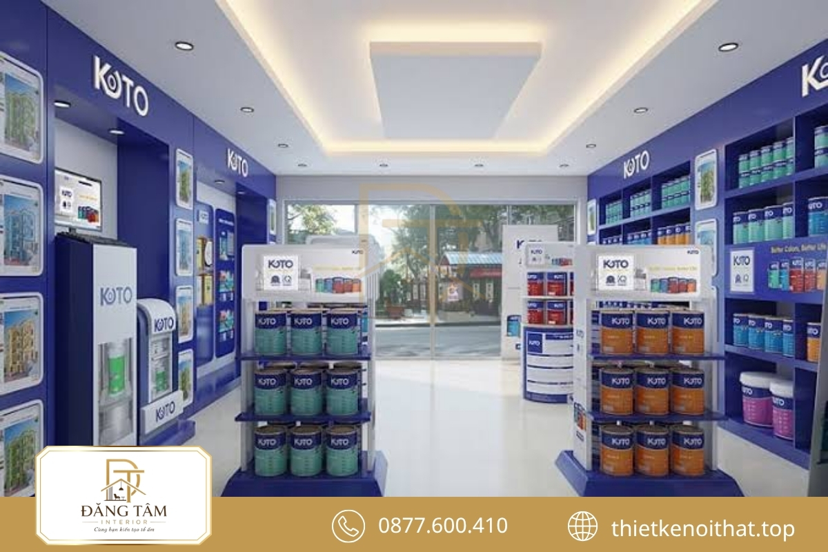 Phong cách thiết kế cửa hàng sơn tối giản tạo nền trưng bày linh hoạt