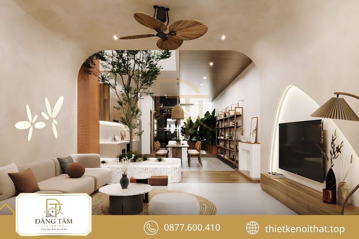 Không gian Wabi Sabi mộc mạc với vật liệu tự nhiên 
