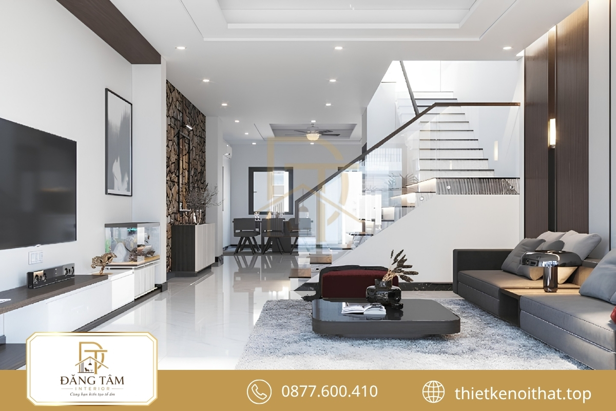 Nhà phố phong cách nội thất hiện đại cân bằng công năng và thẩm mỹ 