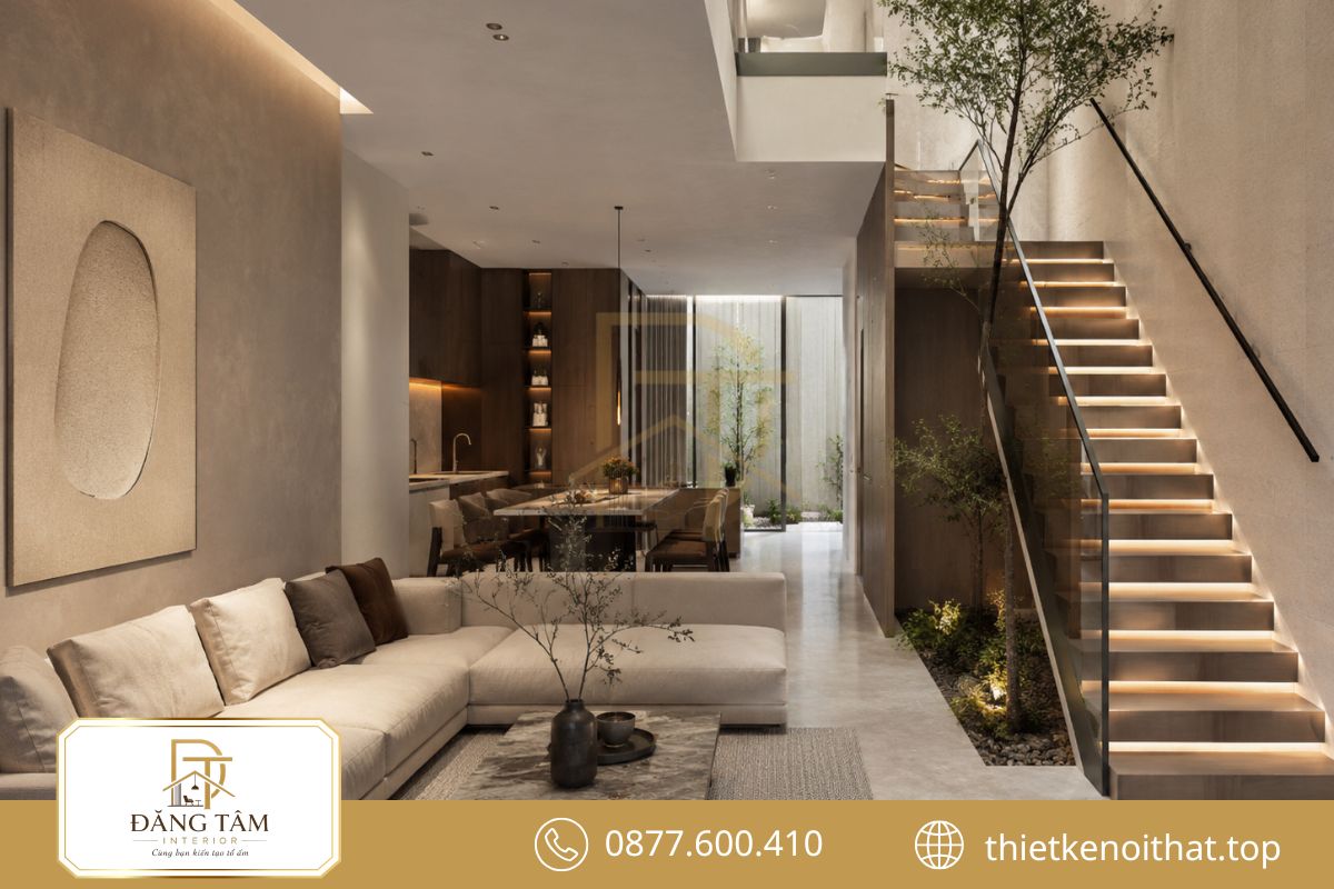 Nhà phố tối giản giữ không gian thông thoáng nhờ ánh sáng và liên kết